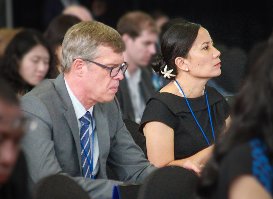 FFA Deputy Director-General Mr Matthew Hooper, left, and FFA Director-General Dr Manu Tupou-Roosen, at WCPFC16