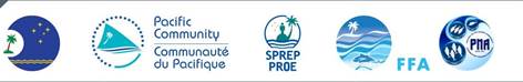 logos of Pacific Islands Forum (PIFA), Pacific Community (SPC), Pacific Regional Environment Programme (SPREP), Pacific Islands Forum Fisheries Agency (FFA), and Parties to Nauru Agreement (PNA)