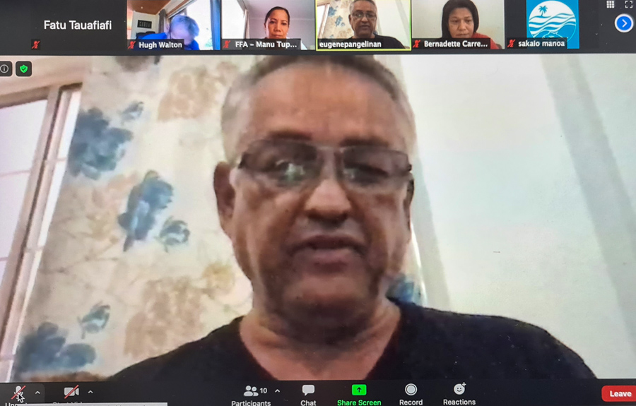 Eugene Pangelinan, Chair, Forum Fisheries Committee, December 2020-screenshot taken during online media conference