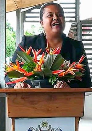 Rosalie Masu from the Solomon Islands Ministry of Fisheries & Marine Resources addresses the group. Photo supplied.