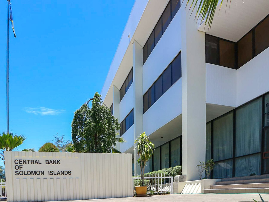 Front of Central Bank of Solomon Islands building, Honiara