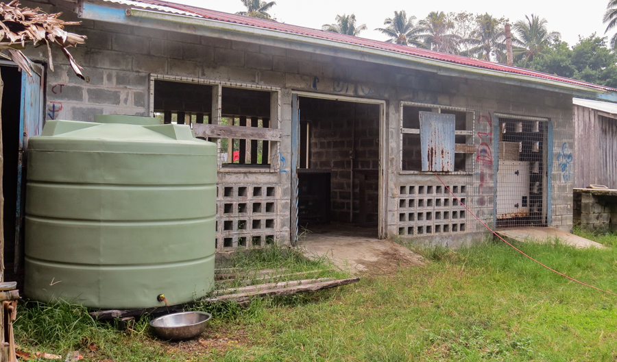 In Solomon Islands, the remains of the old Adakoa Fisheries Centre, which is on the mainland, adjacent to the islands of Kwai and Ngongosila. Photo: Ronald F. Toito’ona.