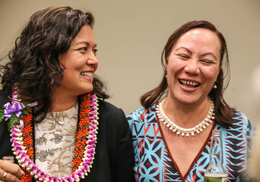 Head and upper body photo of Rhea Moss-Christian, left, and 'Ana Finau Taholo, right